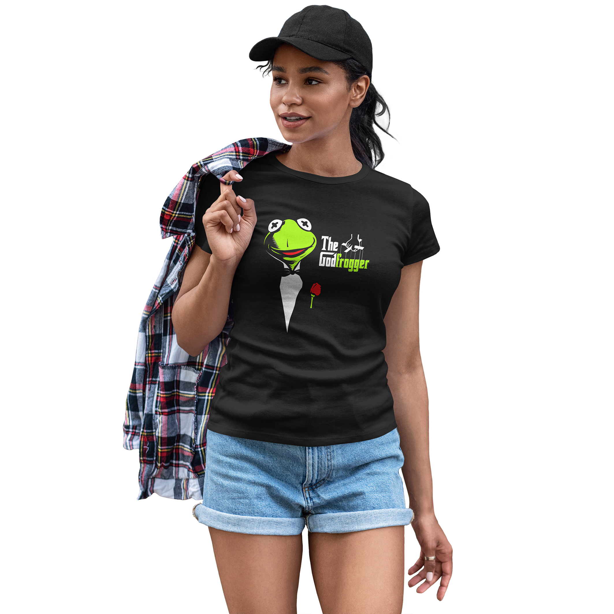 Playera Casual Negra Dama The Good Frogger Rana Rene Muppets