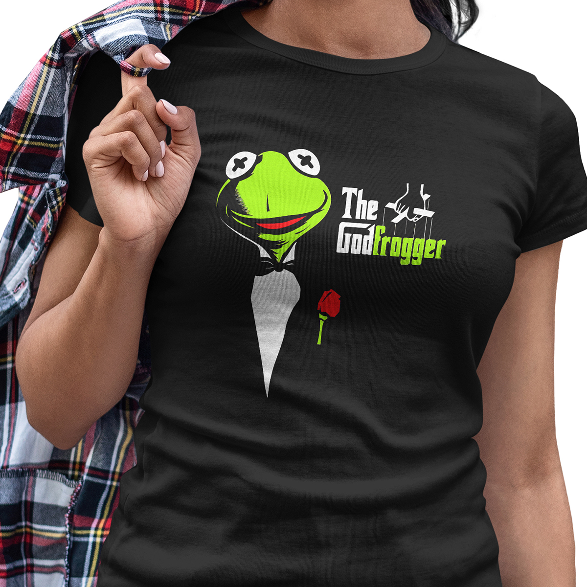 Playera Casual Negra Dama The Good Frogger Rana Rene Muppets