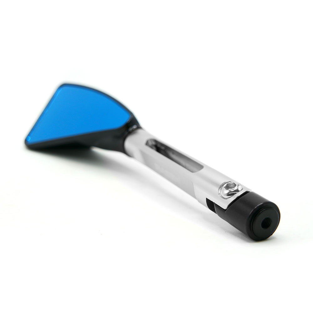 Espejo Para Moto Rasen Deportivo Con Vidrio Azul Tipo Rebanada Universal            Plateado
