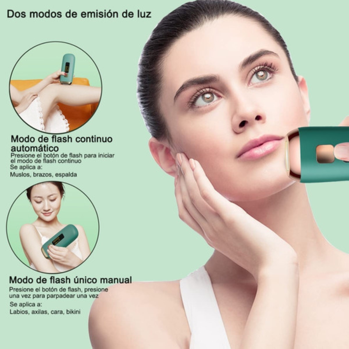 Depiladora Láser Permanente Lpl Para Cuerpo Y Cara Verde