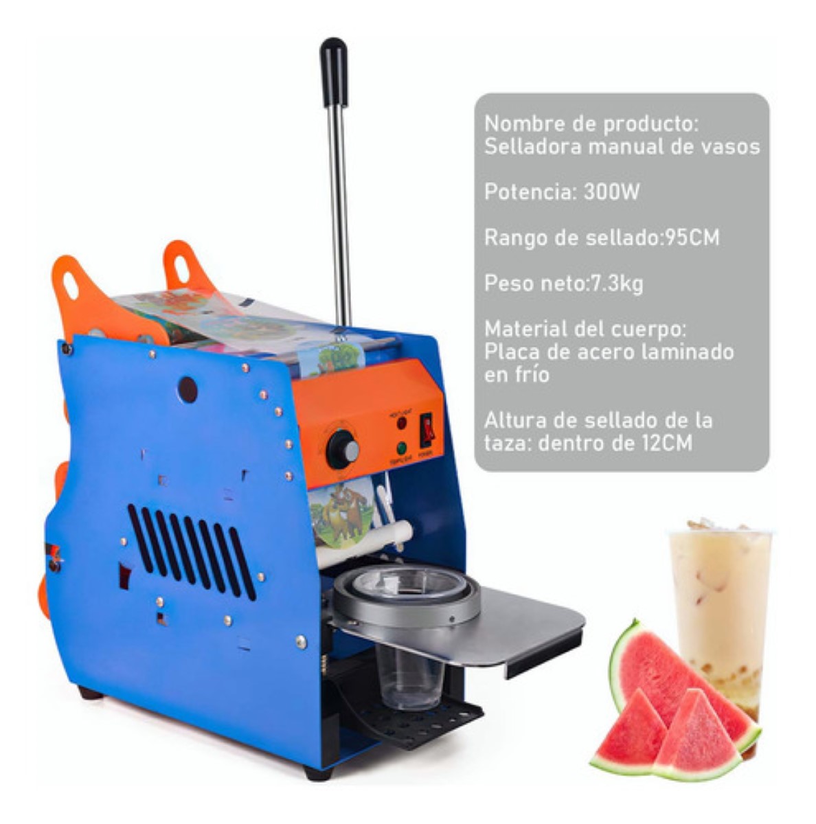 Máquina De Sellado Manual De Vasos Con Control D/temperatura AZUL