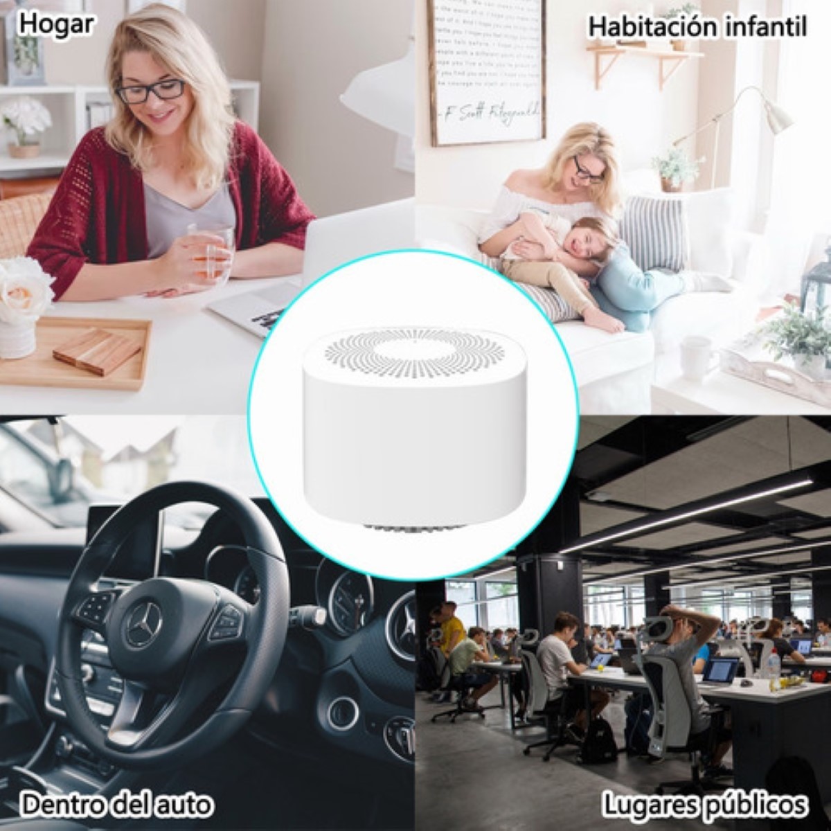 Termometro Ambiental Medidor Co2 Aire Multifuncional 4 en 1 BLANCO