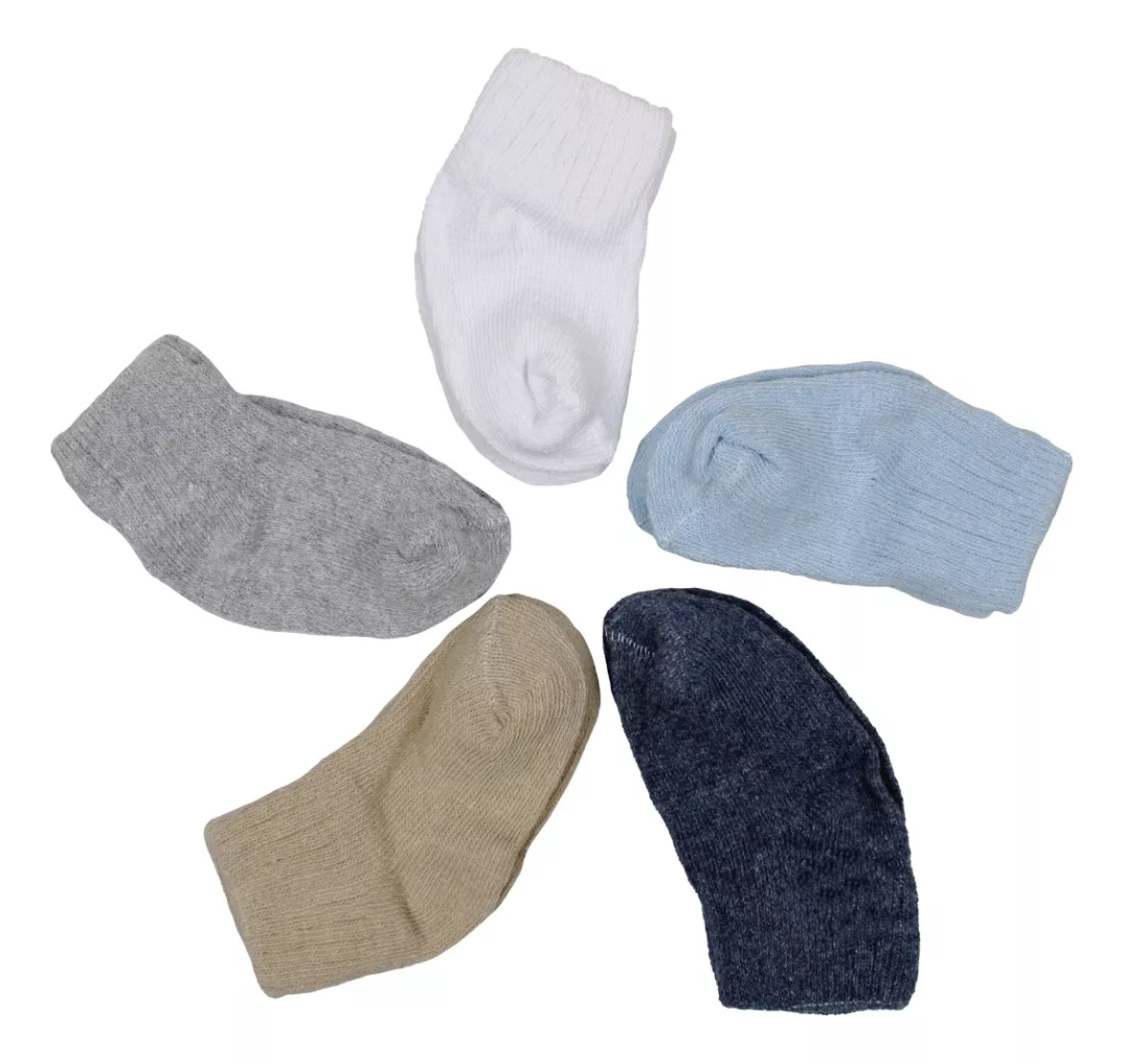 Calceta Para Bebes Y Niños De Algodón Blanca/colores (12pzs)