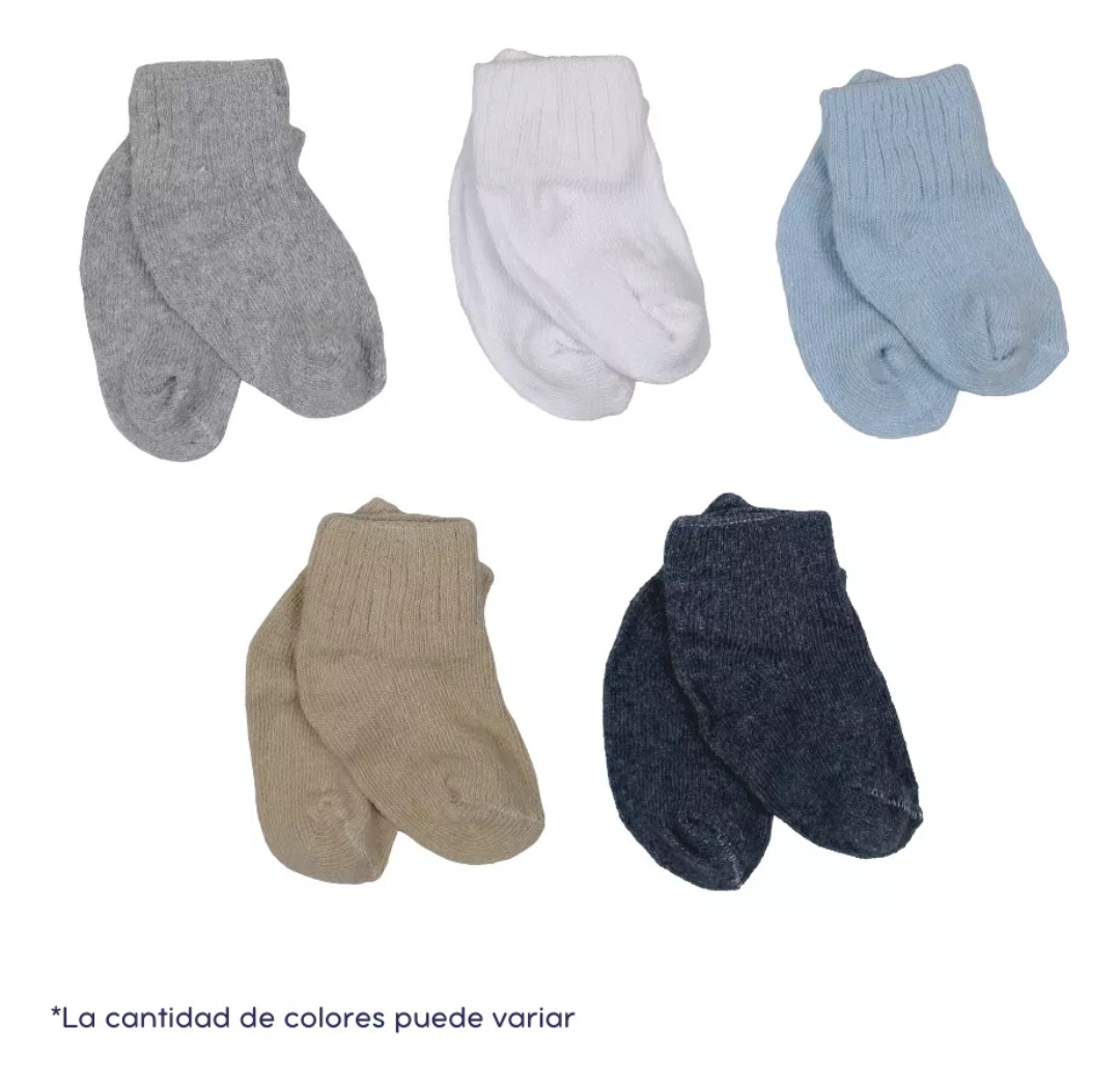 Calceta Para Bebes Y Niños De Algodón Blanca/colores (12pzs)