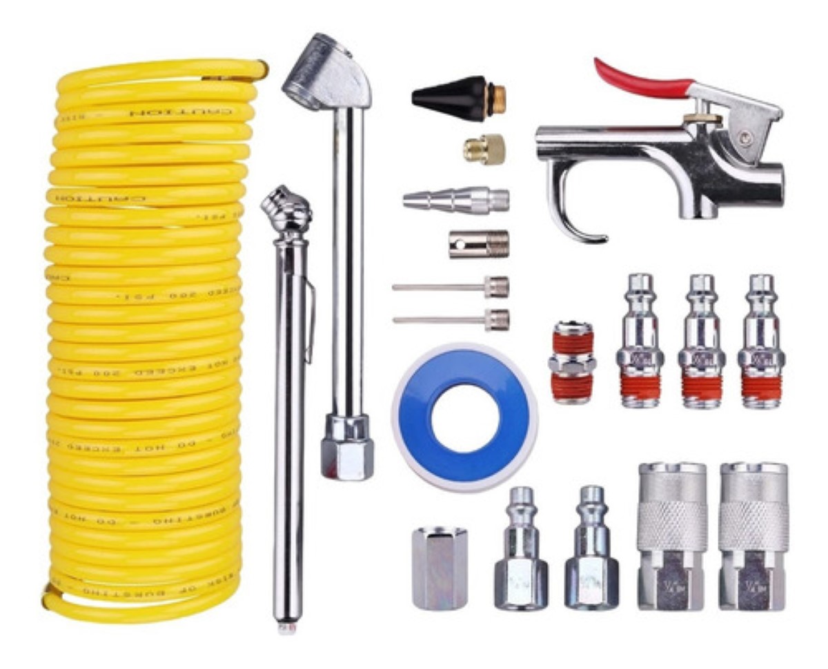 Kit De Accesorios Para Compresor De Aire, 20 Piezas amarillo/plata 