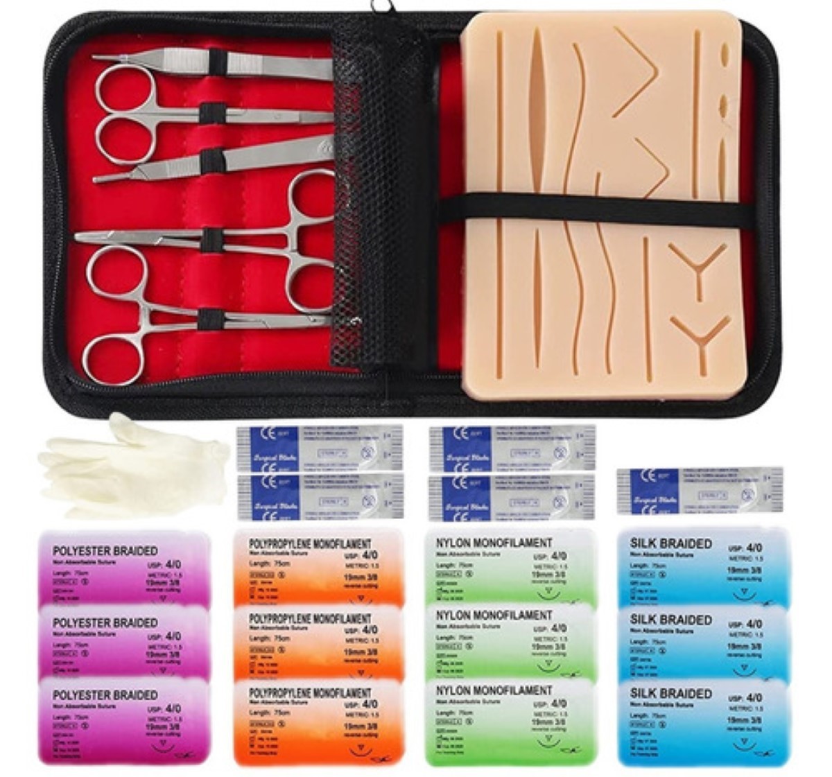 Kit De Práctica De Suturas Modelos Anatómicos rojo 