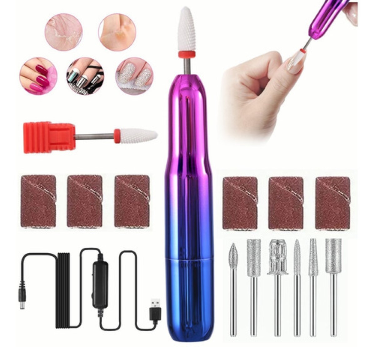 Pulidor Esmeril Uñas Taladro Para Uñas Acrílicas Profesional