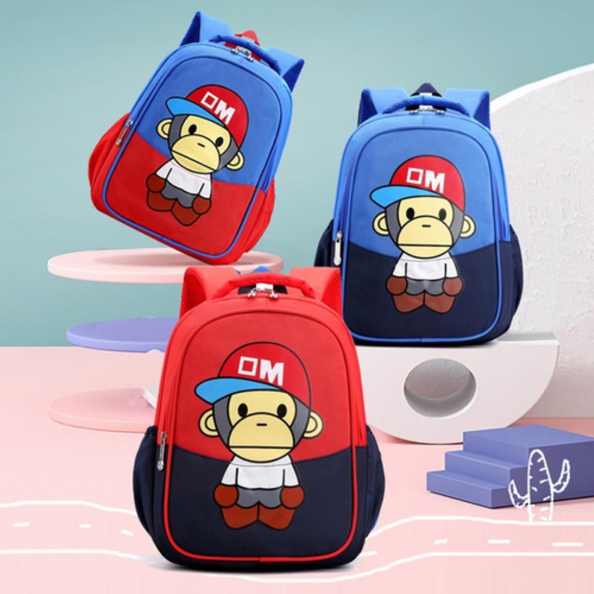 Mochila Escolar Para Niños Impermeable Para Escuela Primaria ROJO