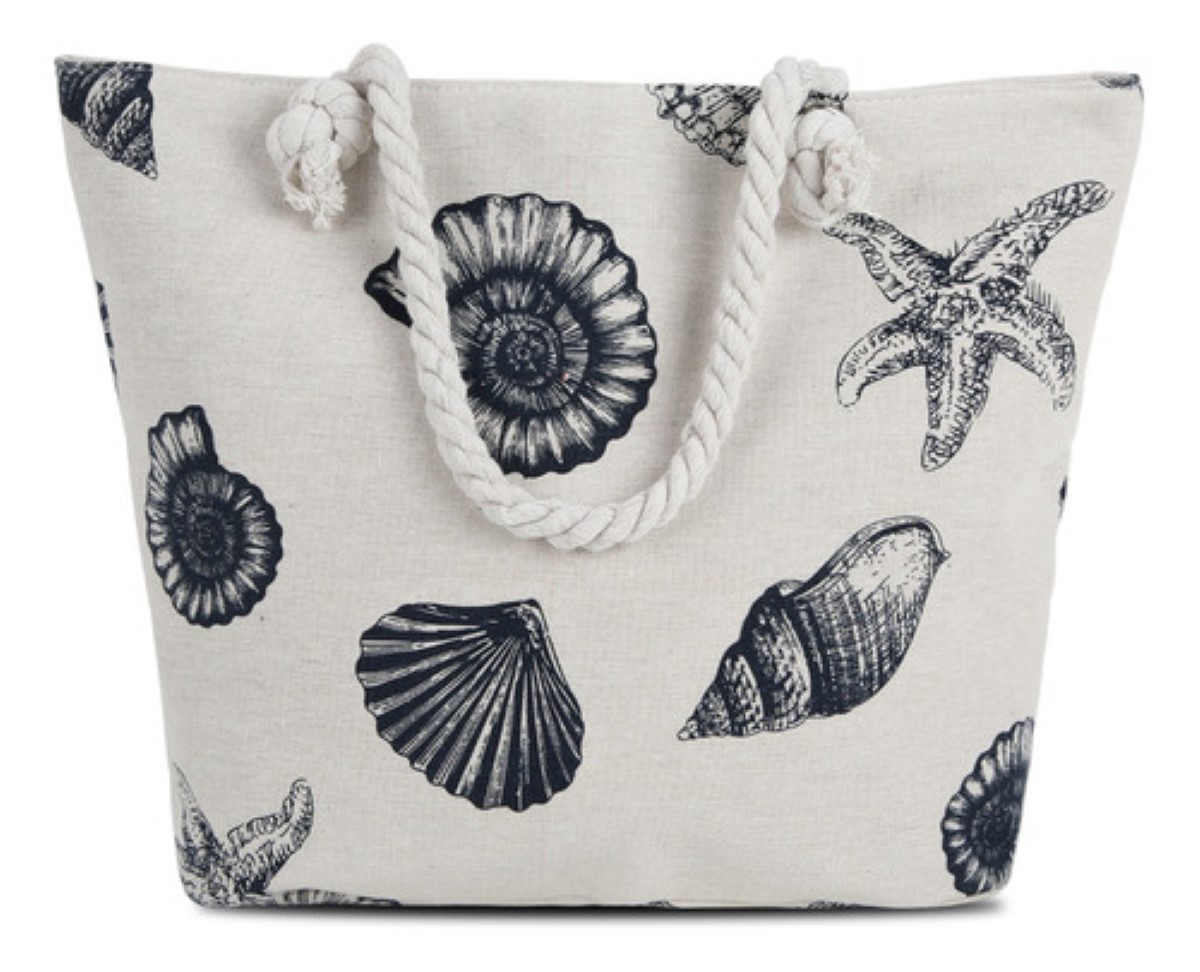 Bolsa Moda Tote Bag De Lona Impermeable Para Playa BLANCO