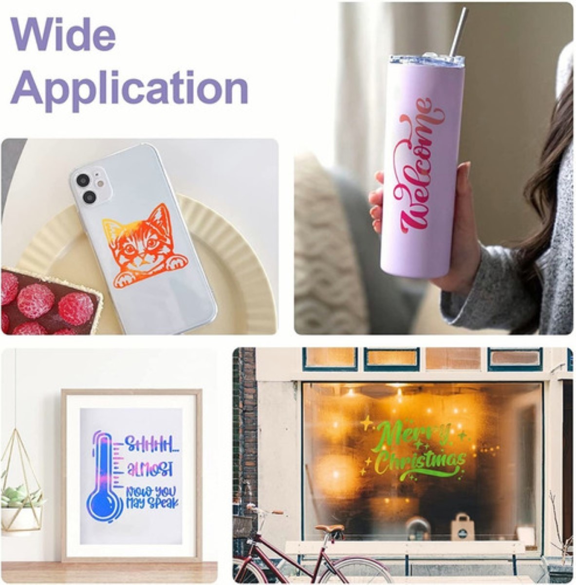 Vinil Tornasol Holográfico Para Cameo Cricut 30 cm 5 Pzs