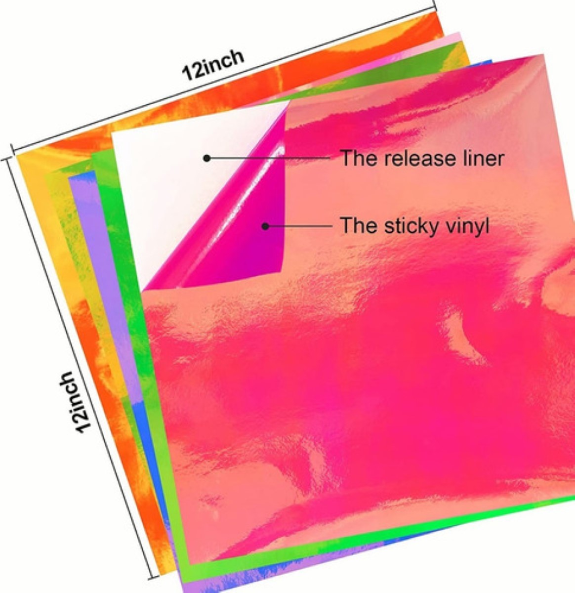 Vinil Tornasol Holográfico Para Cameo Cricut 30 cm 5 Pzs