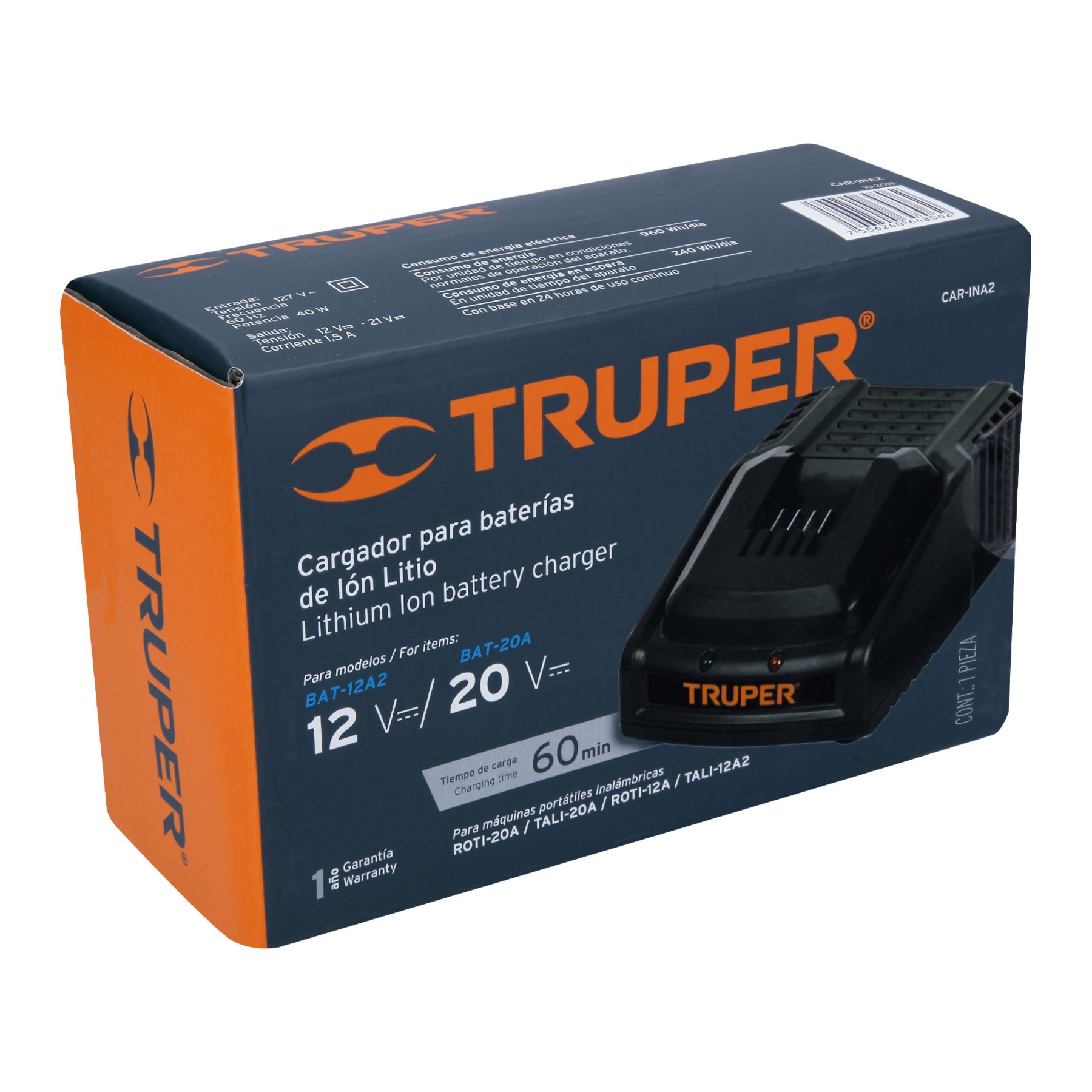 CARGADOR BATERÍAS DE IÓN LITIO DE 12 A 18 V, TRUPER 12335