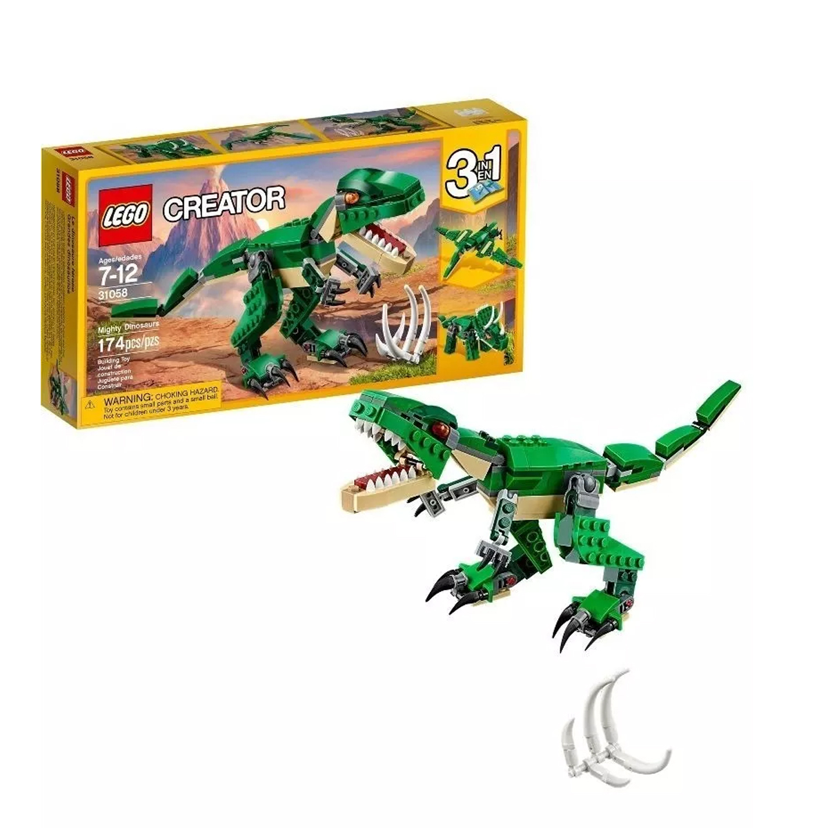 Kit Lego Creator 3 En 1 Grandes Dinosaurios 31058 174 Piezas