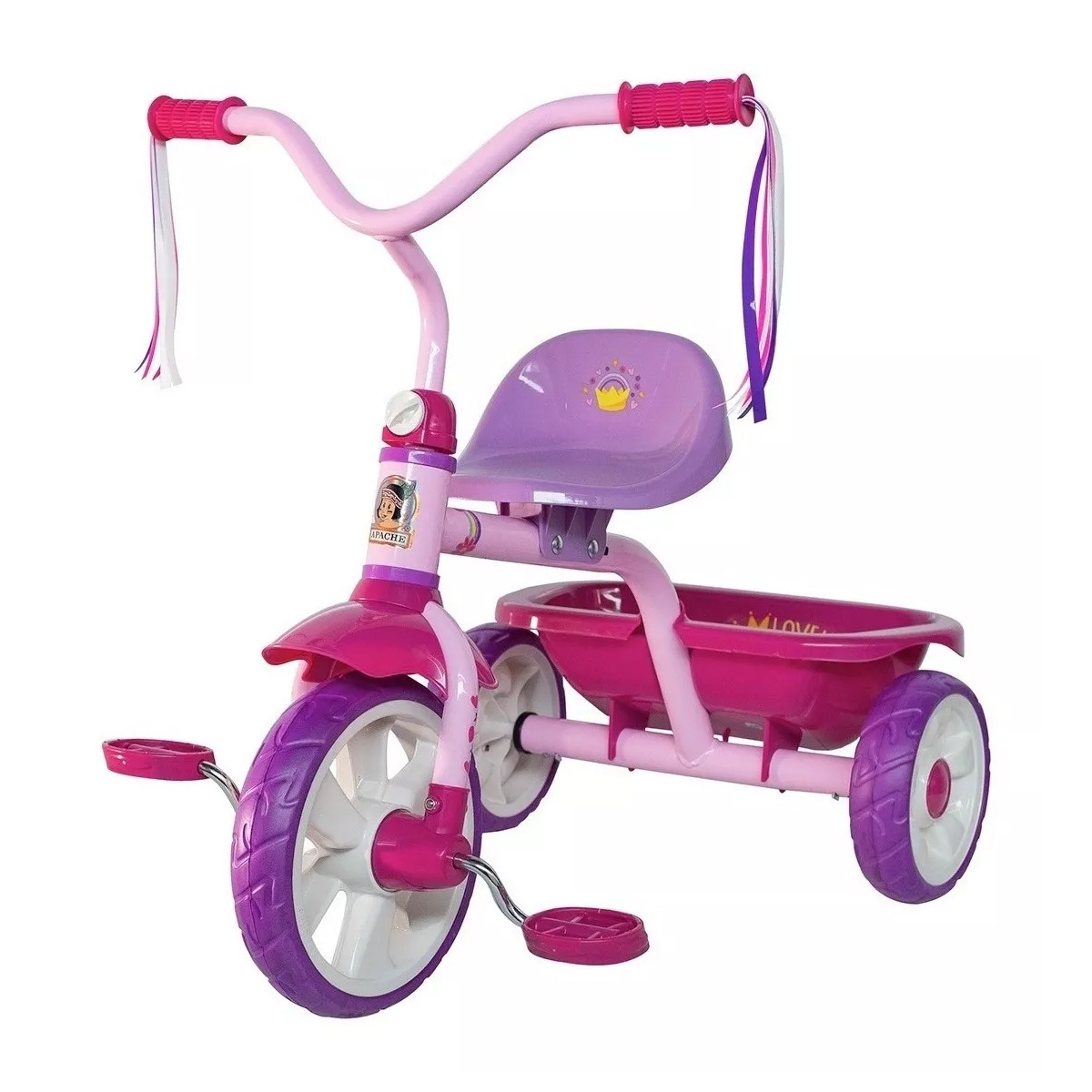 Triciclo Apache Trixie Lila Con Cajuela Rosa