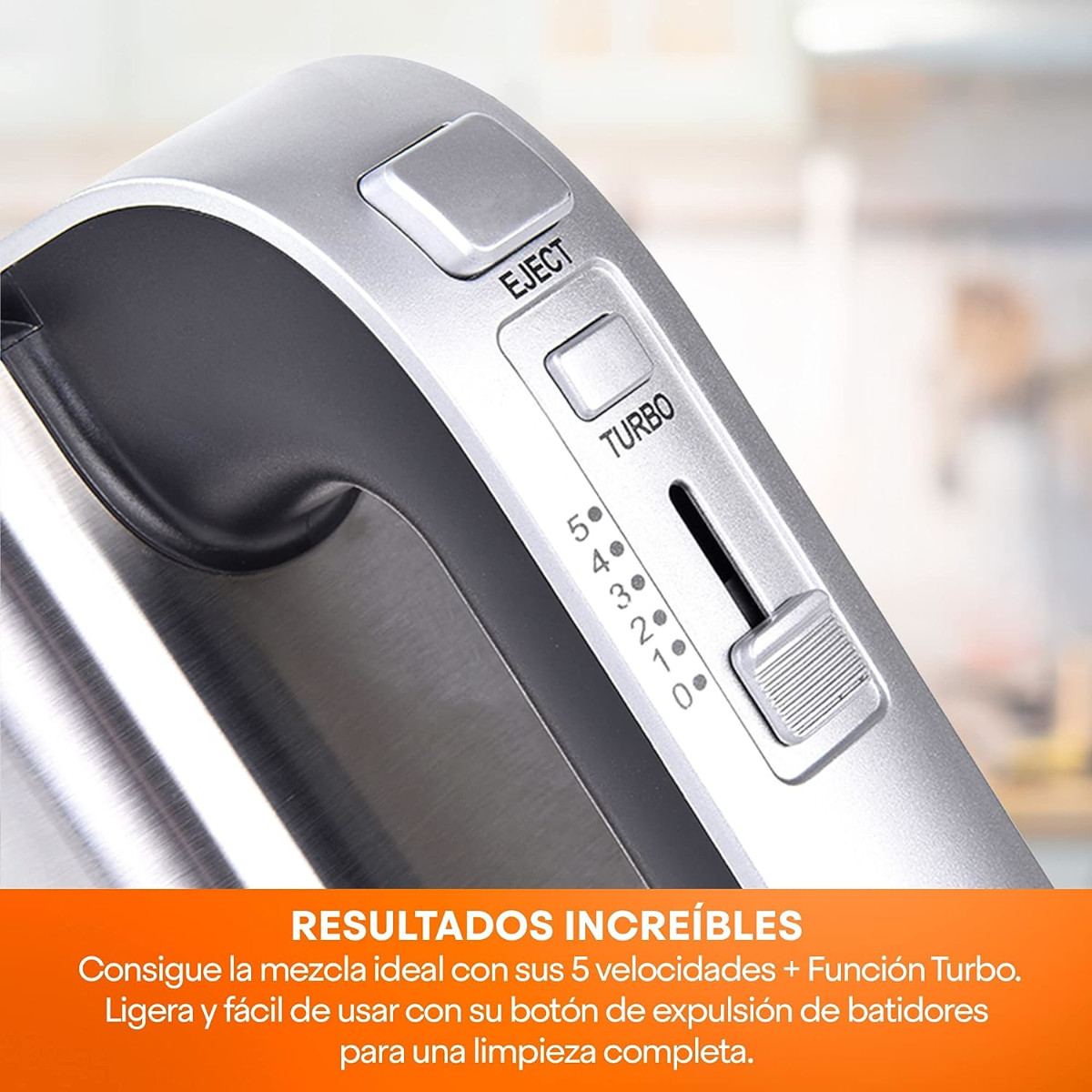 Batidora mano MasterChef MK-HM-300SS 5 vel aspas intercambiables.