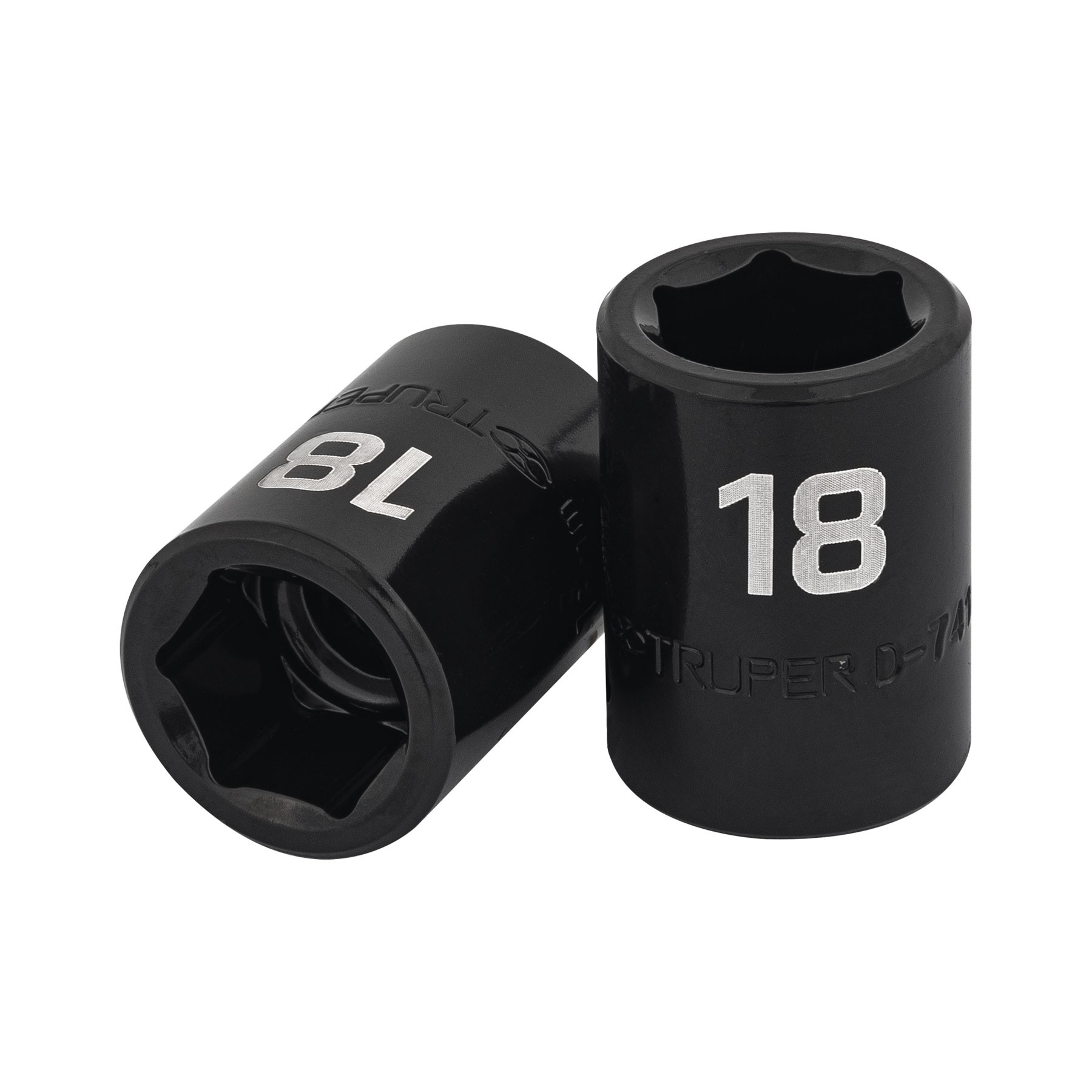 DADO CUADRO 1/2" DE IMPACTO 6 PUNTAS DE 18 MM, TRUPER 12418