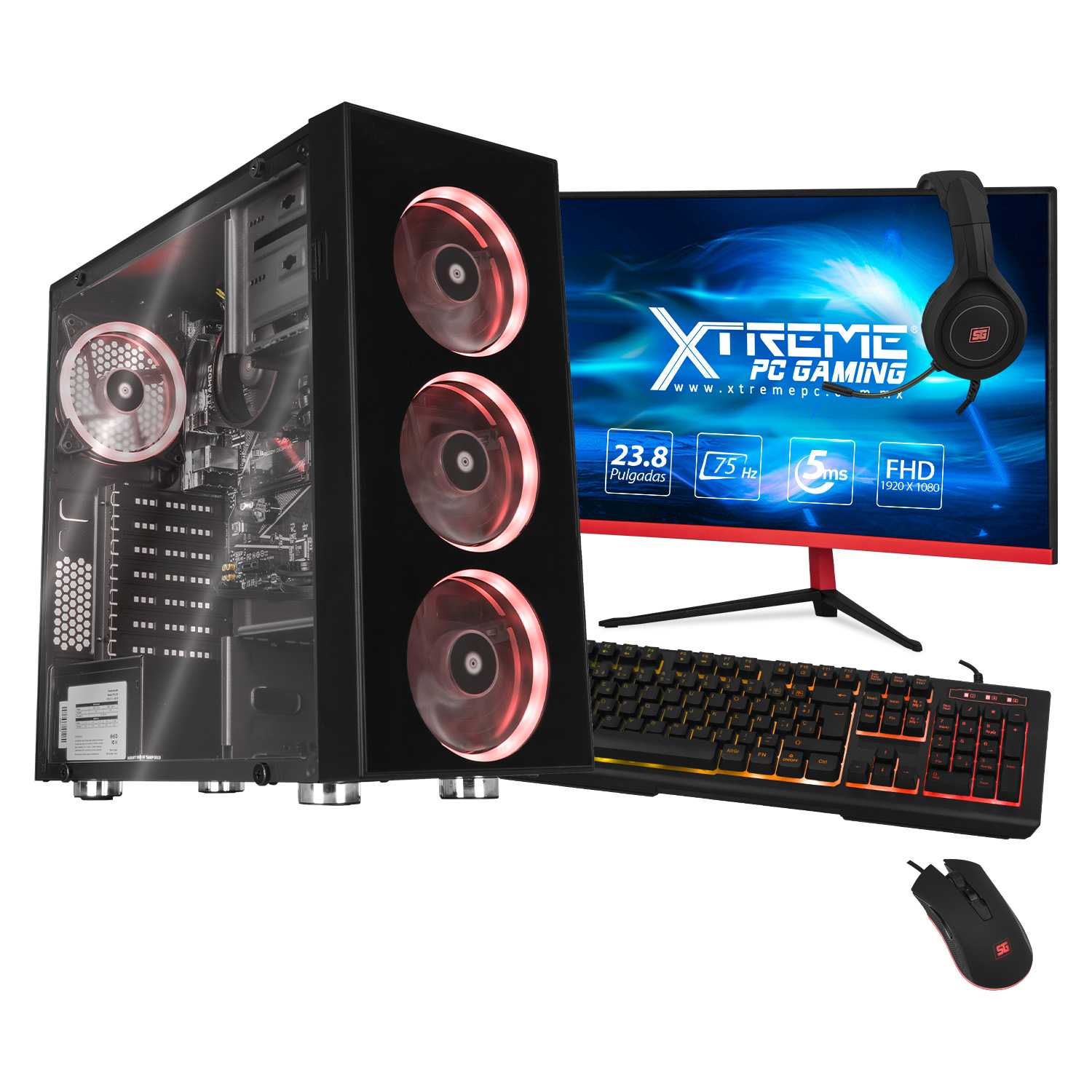 Xtreme PC Gaming AMD Radeon Vega Renoir Ryzen 7 5700G 16GB SSD 500GB Monitor Curvo 23.8 WIFI Black 
