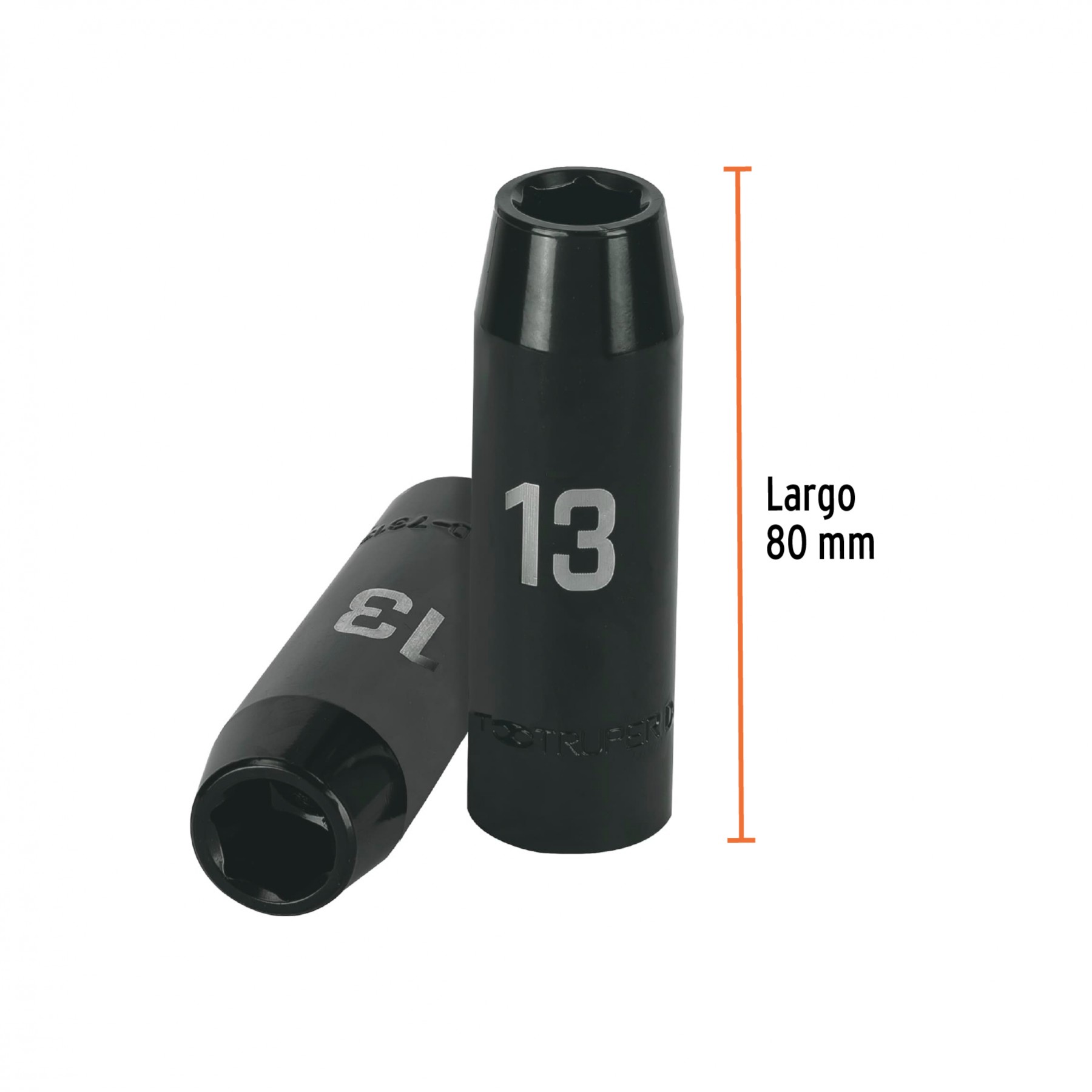 DADO LARGO CUADRO 1/2" DE IMPACTO 6 PUNTAS DE 13 MM, TRUPER 12425