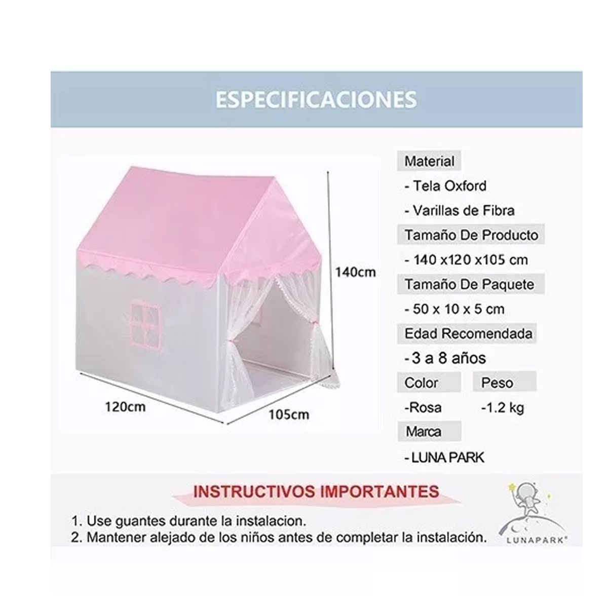 Casita Para Niños Niñas Carpa Castillo Princesa Tienda Juego