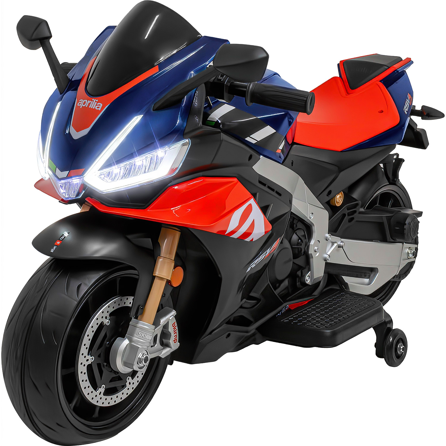 Moto Montable Eléctrica 12v 2 Llantas Apoyo Azul Niño Luz 