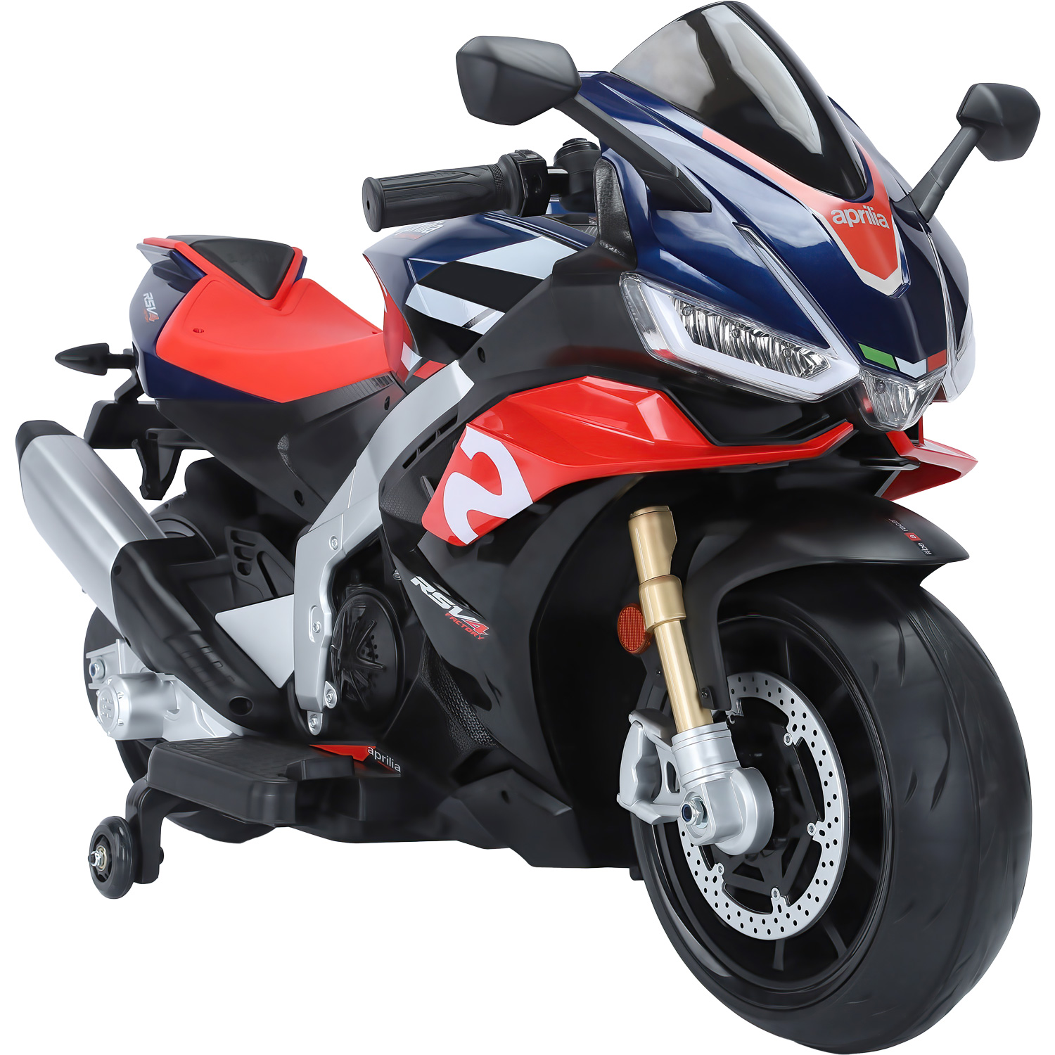 Moto Montable Eléctrica 12v 2 Llantas Apoyo Azul Niño Luz 