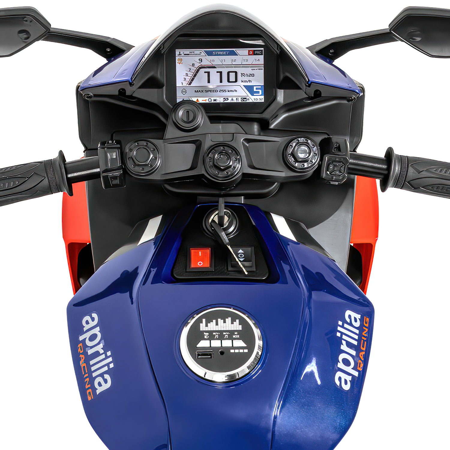 Moto Montable Eléctrica 12v 2 Llantas Apoyo Azul Niño Luz 