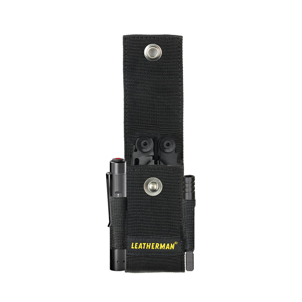 Kit de Multiherramienta SURGE Negra Leatherman con Linterna P2R Core Ledlenser