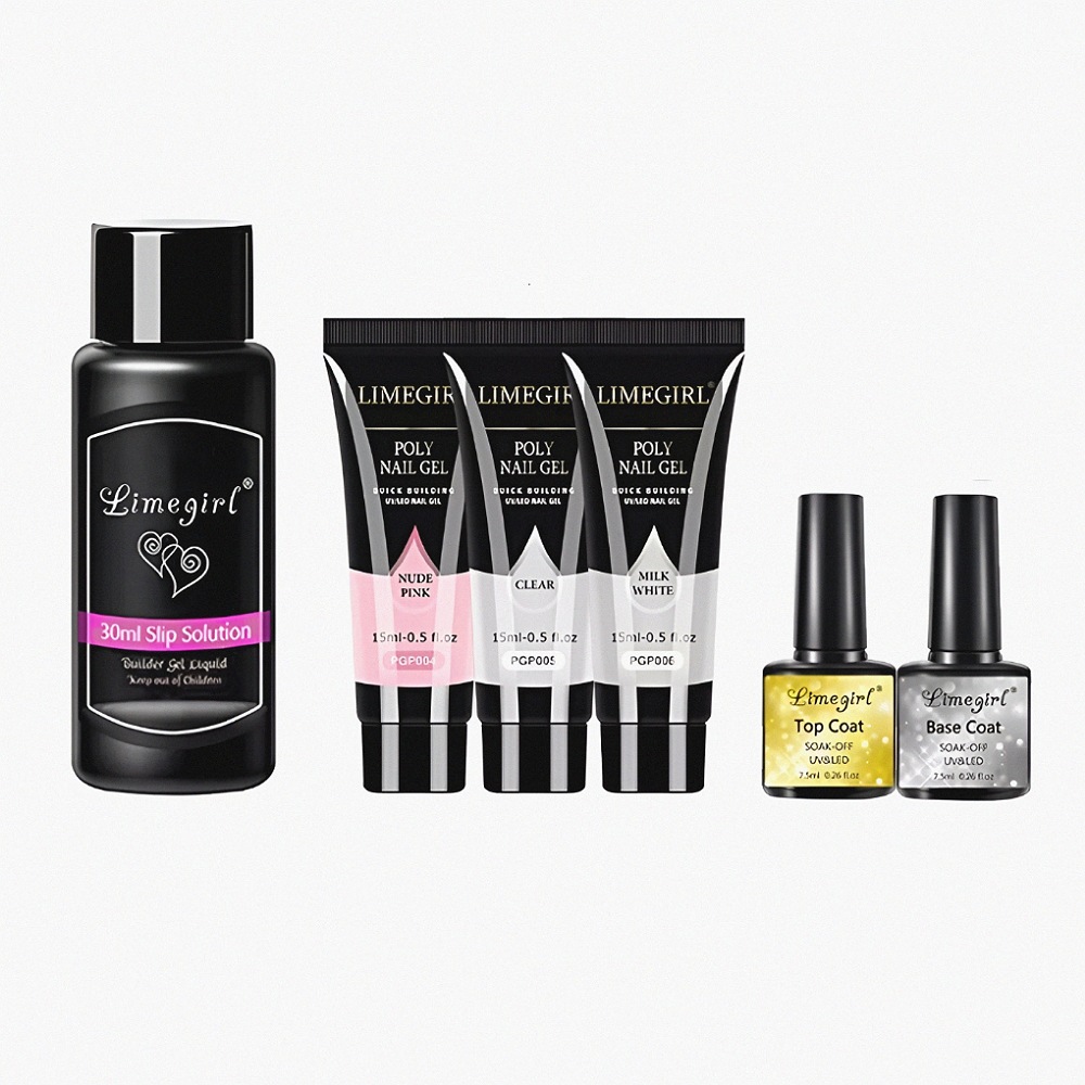 Kit Uñas Polygel 15mlx3 Tipsx100 Slip Solución Lampara Led