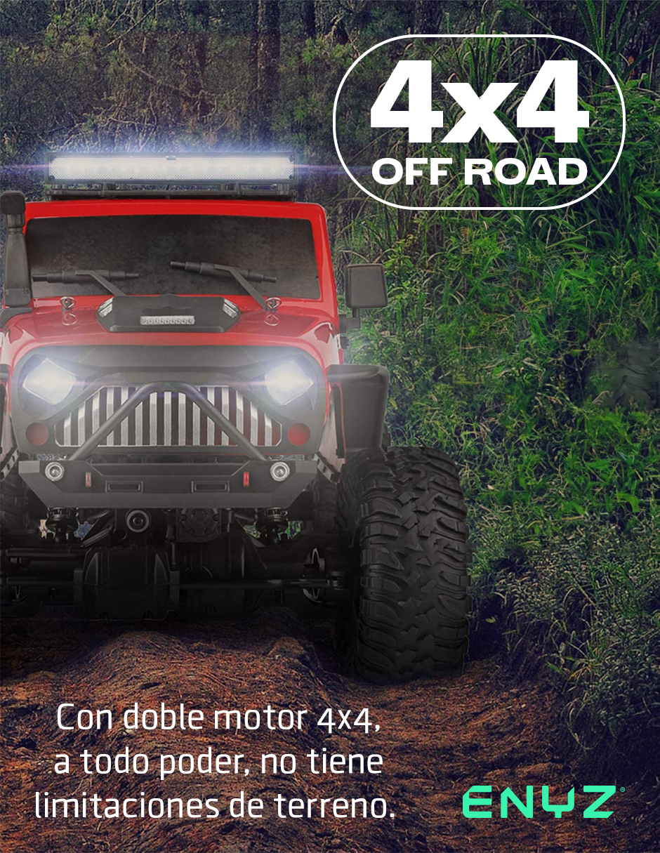 Carro Control Remoto 4x4 off-road 15Km/h 1:10 Jeep Buggy Razer RC Camioneta WLtech WLtoys 104311 rojo