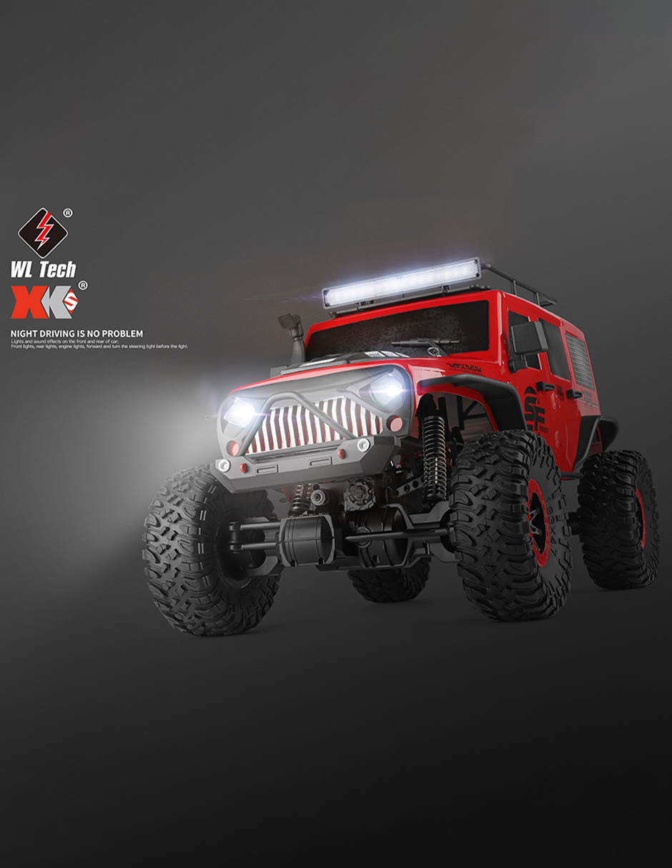 Carro Control Remoto 4x4 off-road 15Km/h 1:10 Jeep Buggy Razer RC Camioneta WLtech WLtoys 104311 rojo