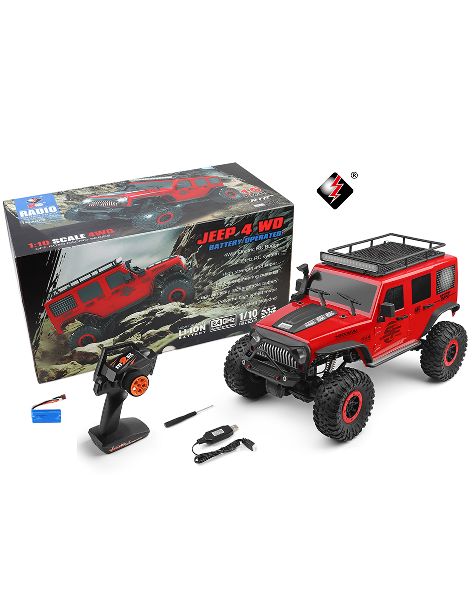 Carro Control Remoto 4x4 off-road 15Km/h 1:10 Jeep Buggy Razer RC Camioneta WLtech WLtoys 104311 rojo