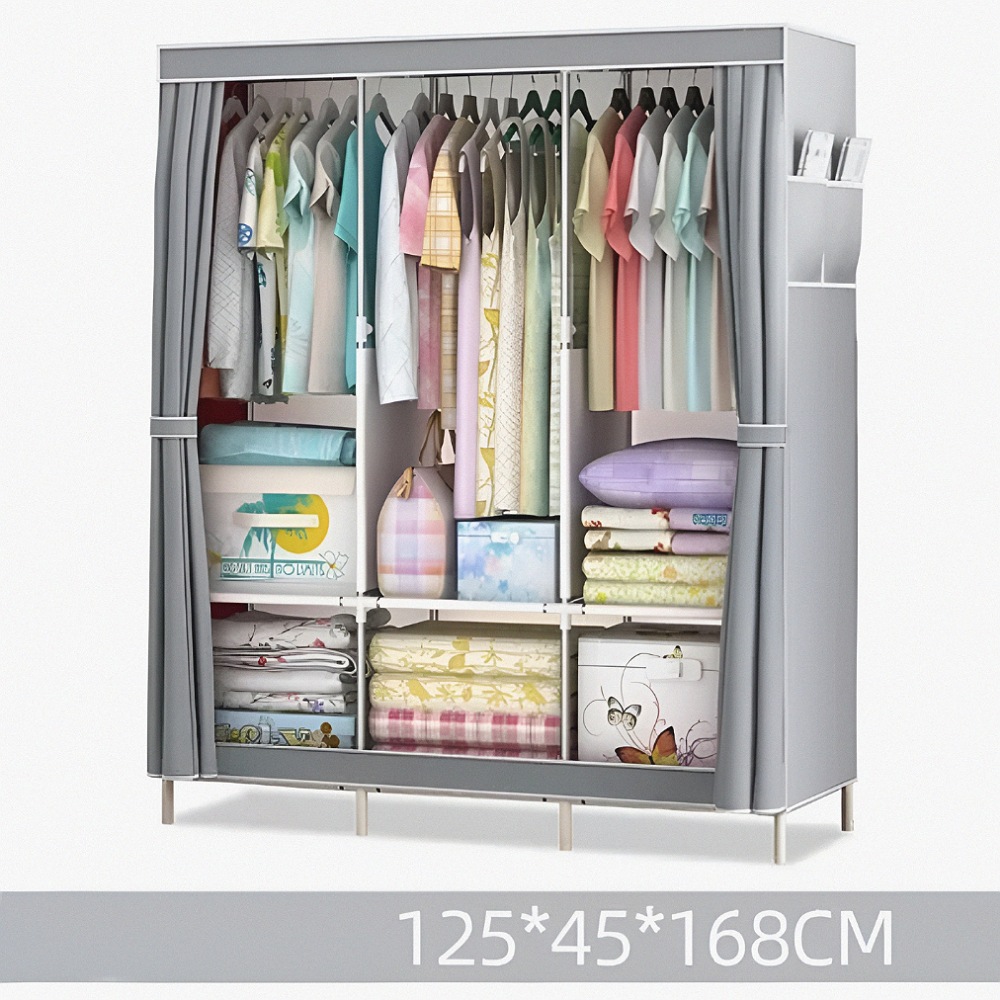 Armario Closet Organizador Ropa Ropero Zapatero Rack Armable Color Gris