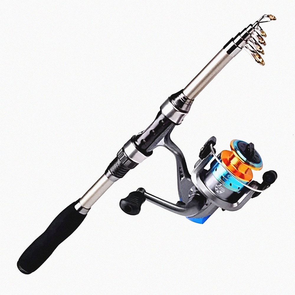 Kit Pesca 1.8m Caña Carrete Señuelo Accesorio Bolsa Completo