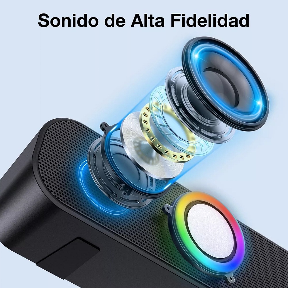 Bocina Bluetooth Portátil, Bluetooth 5.0 Altavoz Inalámbrico Impermeable  con Sonido Estéreo HD, Bajos Profundos,Reproducción Manos Libres, 3.5mm