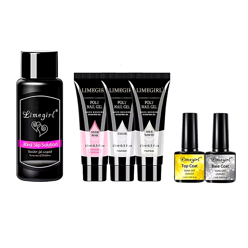 Kit Uñas Polygel 15mlx3 Tipsx100 Slip Solución Lampara Led
