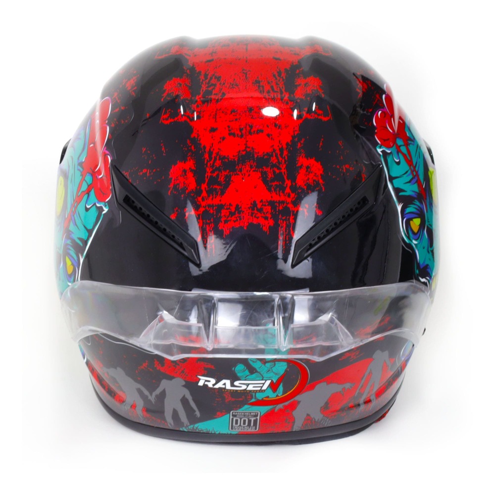 Casco Para Moto Rasen Cerrado Zombie Certificado Dot                Rojo L