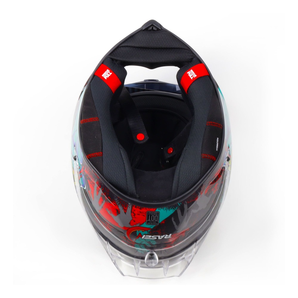 Casco Para Moto Rasen Cerrado Zombie Certificado Dot                Rojo L