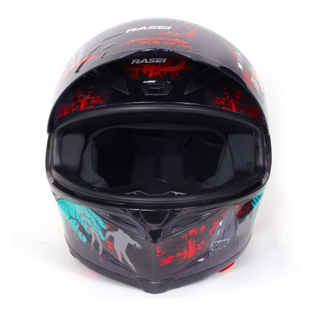 Casco Para Moto Rasen Cerrado Zombie Certificado Dot                Rojo L