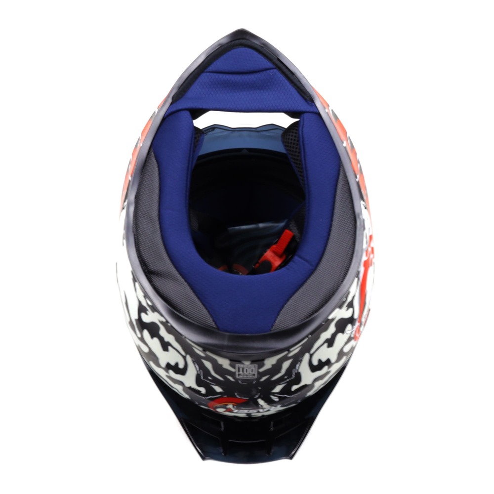 Casco Para Moto Rasen Cerrado Negro Con Rojo Y Blanco Certificado Dot