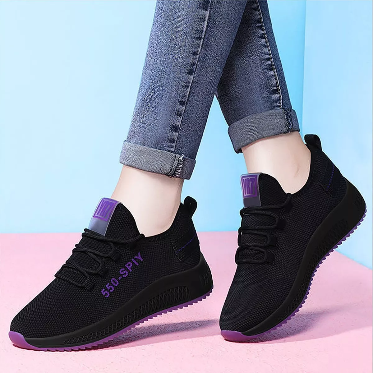Tenis Deportivos, Antideslizantes Y Transpirables Para Mujer/VIOLETA TALLA 4