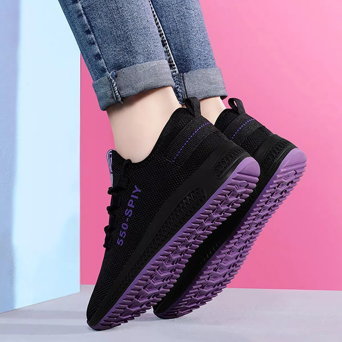 Tenis Deportivos, Antideslizantes Y Transpirables Para Mujer/VIOLETA TALLA 4