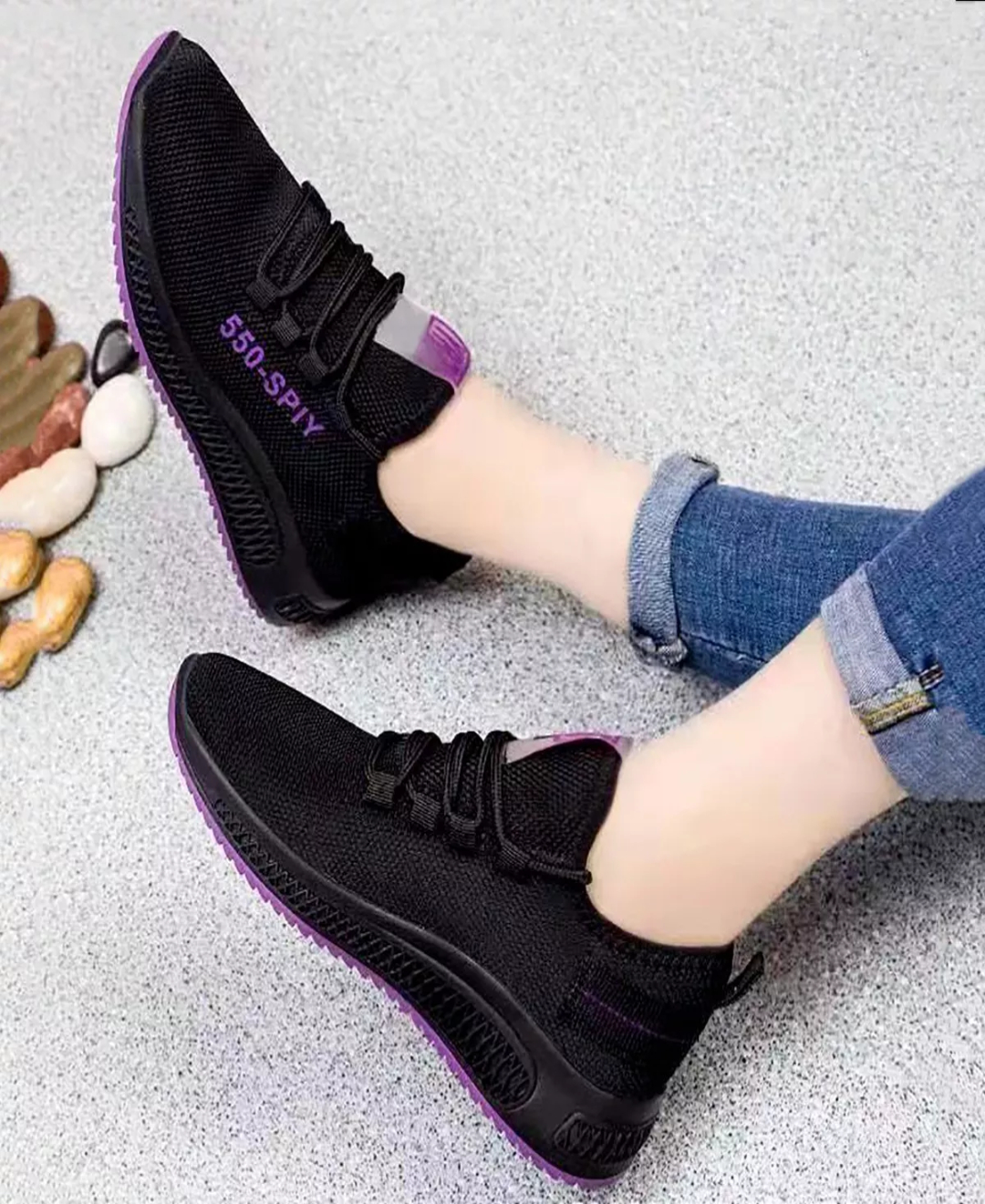 Tenis Deportivos, Antideslizantes Y Transpirables Para Mujer/VIOLETA TALLA 4