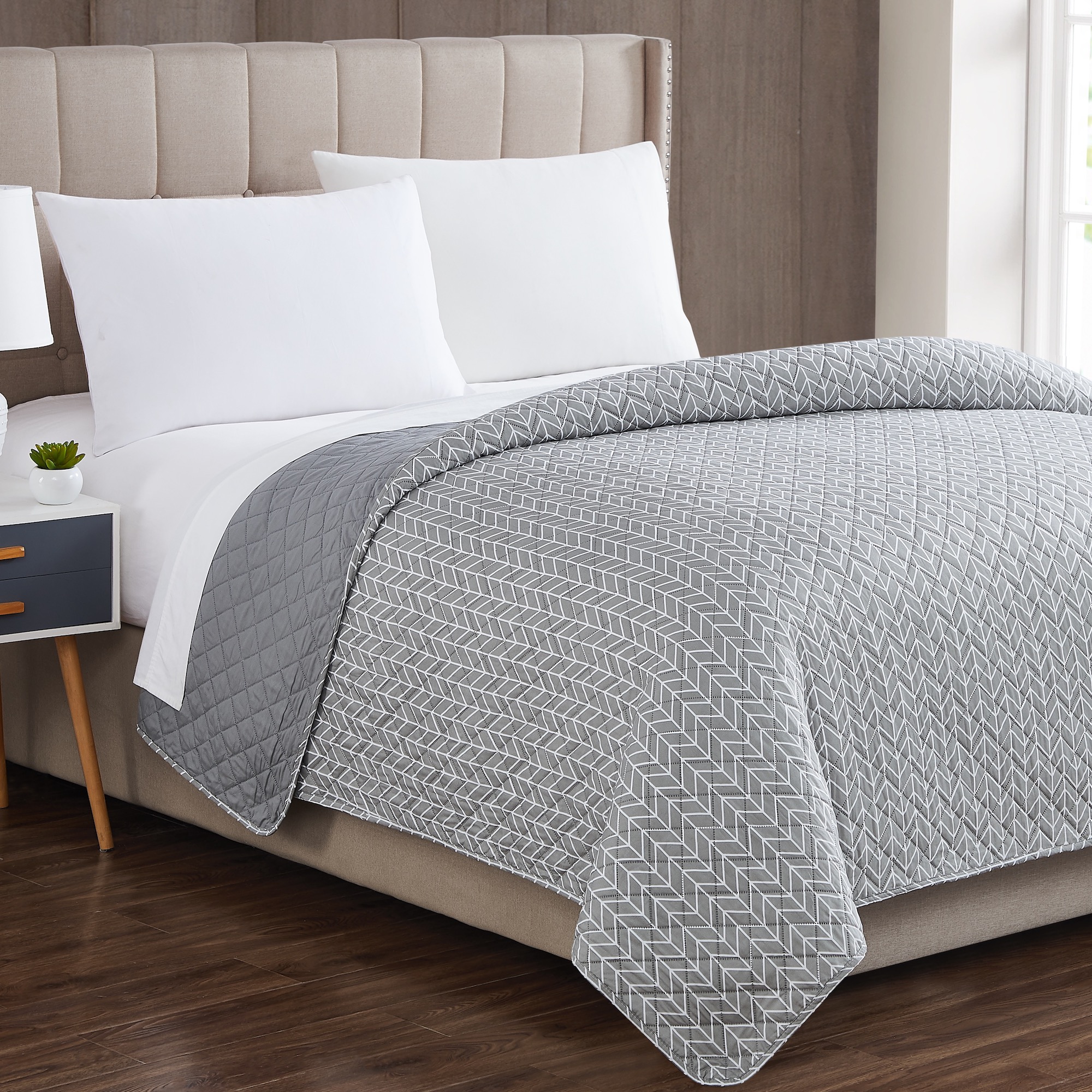 Cubrecama Individual ALLURE Reversible Diseño Impreso 100% Poliéster