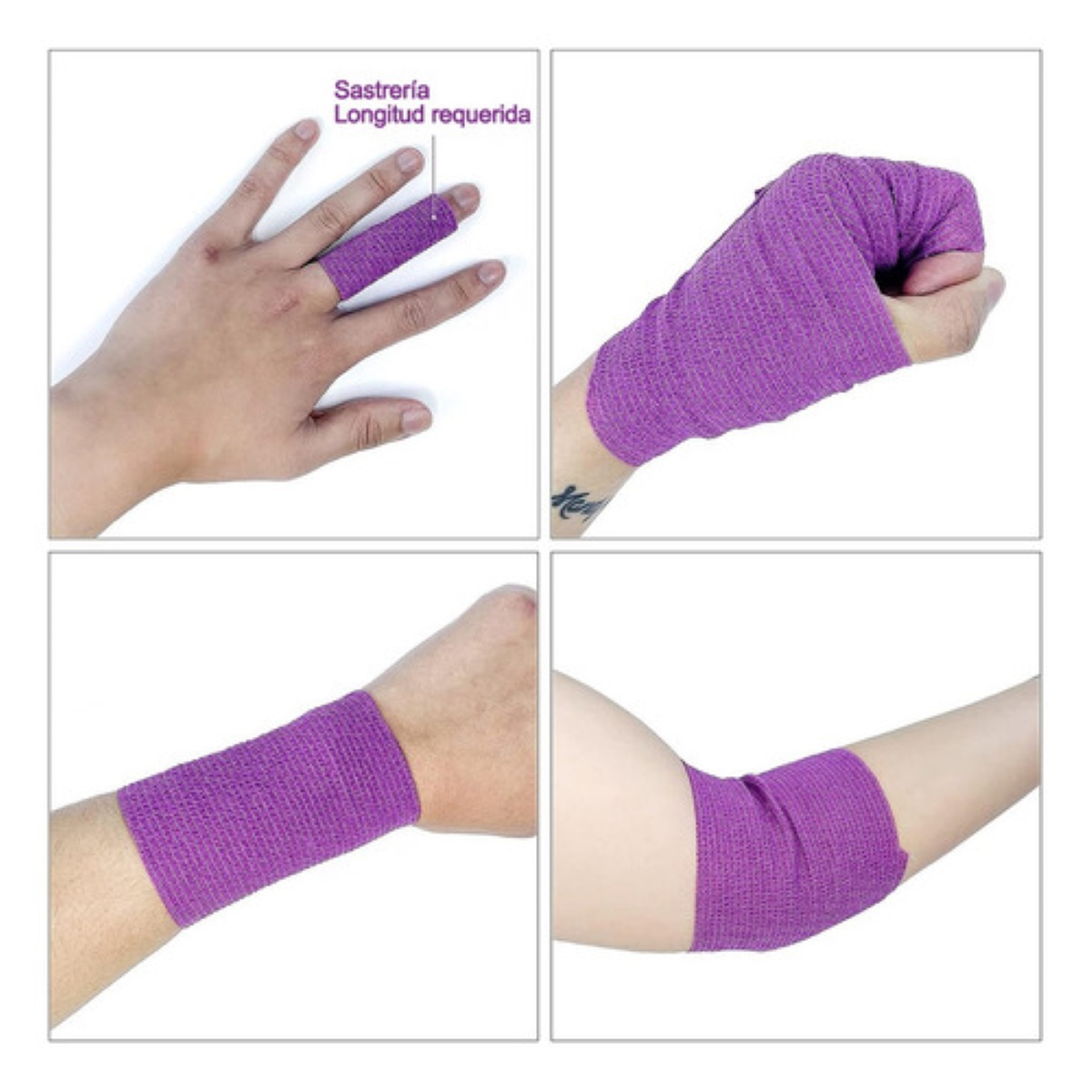 Venda Elástica Cohesiva Autoadhesiva De 10 Cm X 4,5 M, 8PZ MULTICOLOR