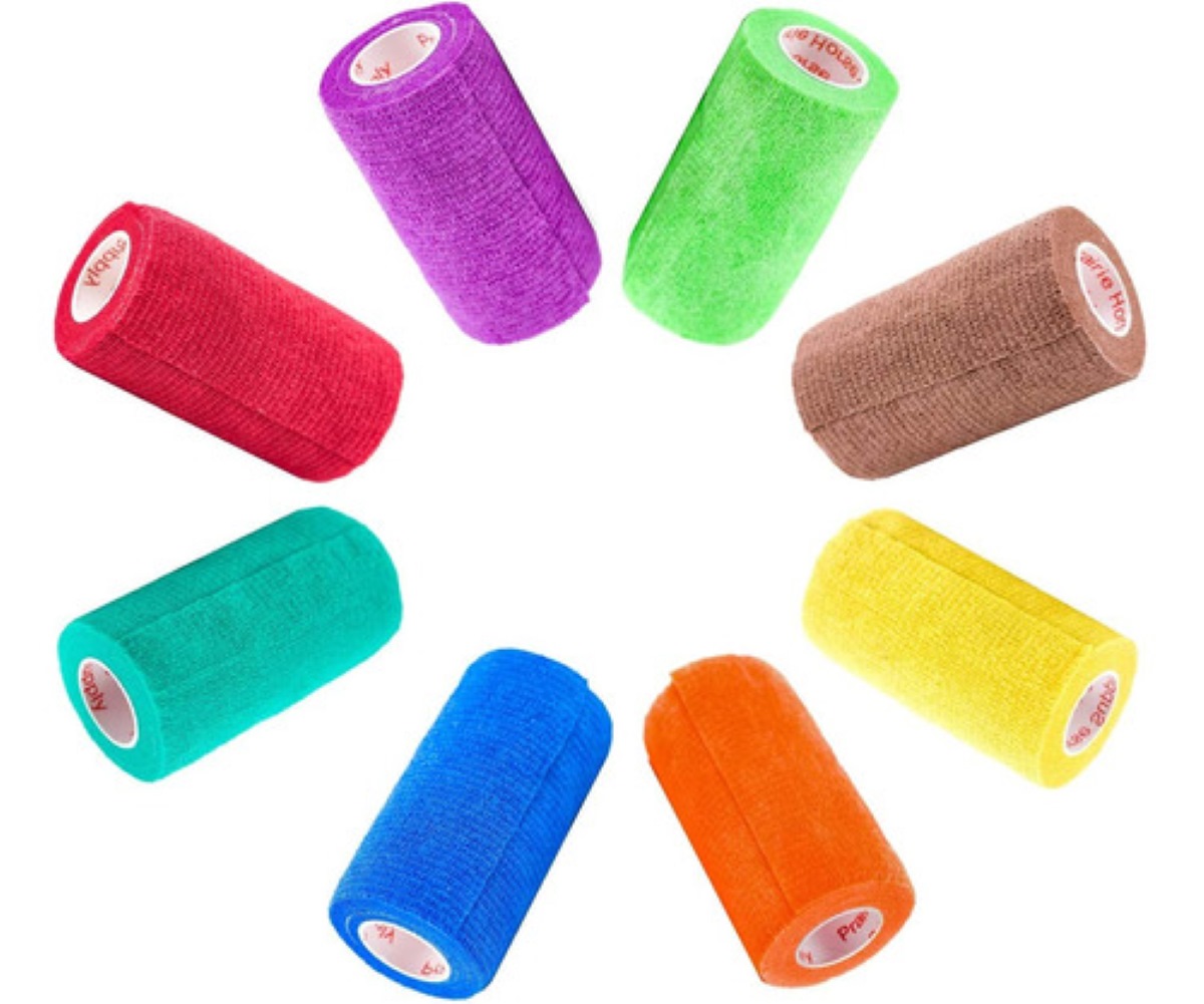Venda Elástica Cohesiva Autoadhesiva De 10 Cm X 4,5 M, 8PZ MULTICOLOR