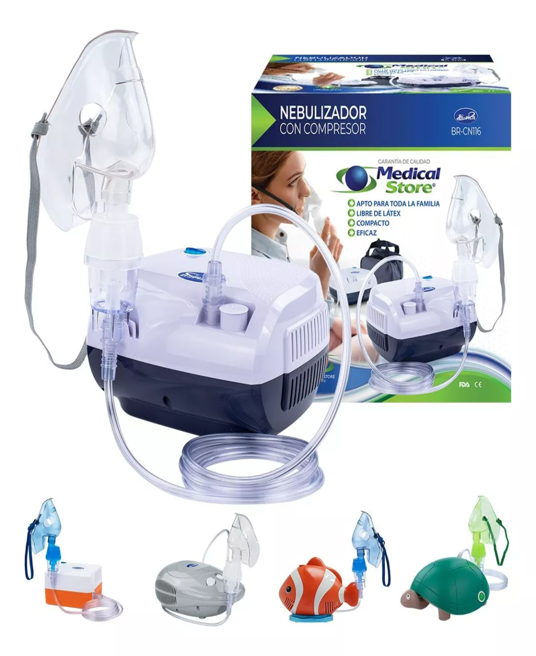 Nebulizador Super Silencioso Adulto Y Infantil Marca Bi-rich COLOR AZUL