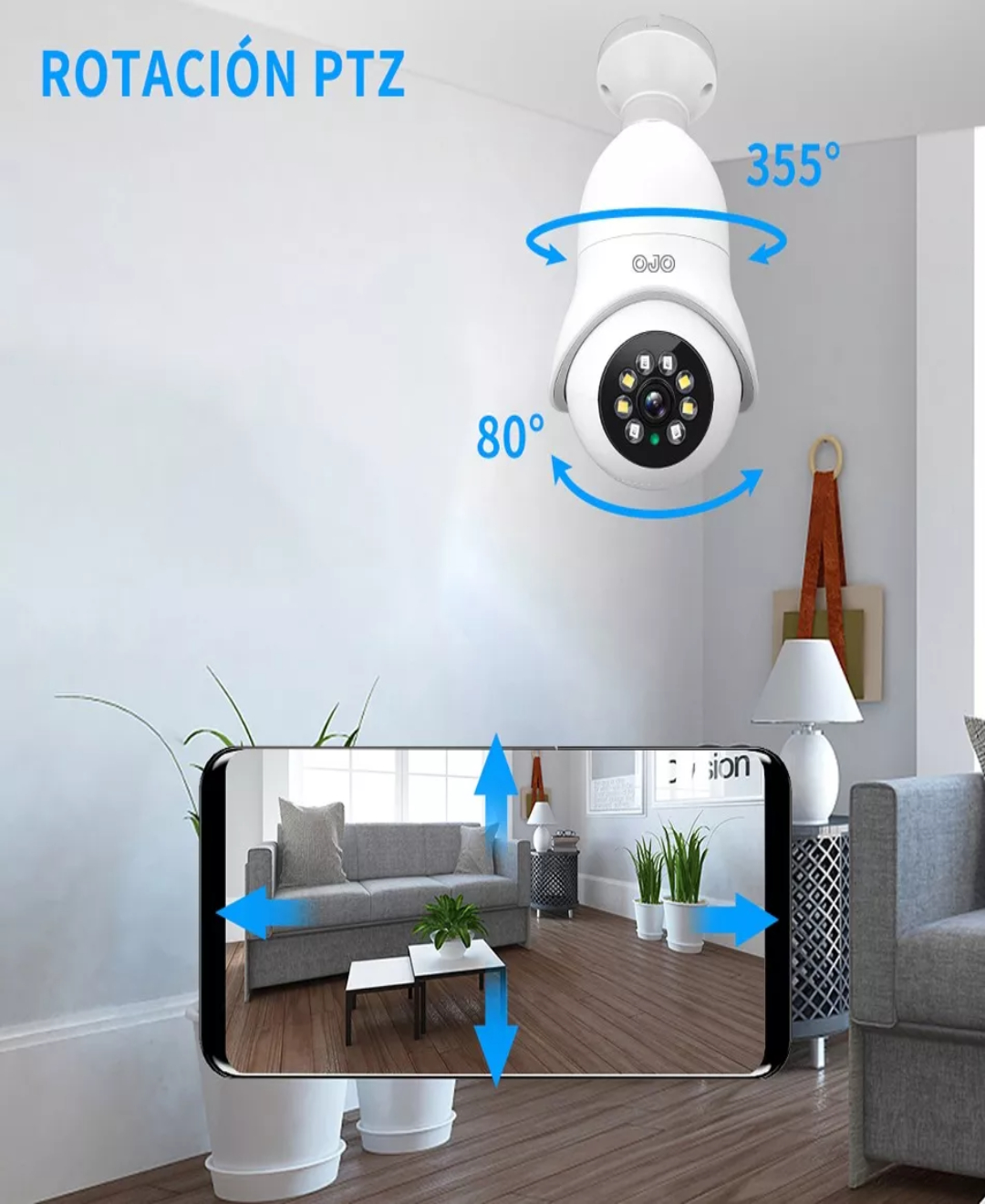 Ojo® 5g Cámara De Seguridad 360 Wifi Exterior/ Interior Hd