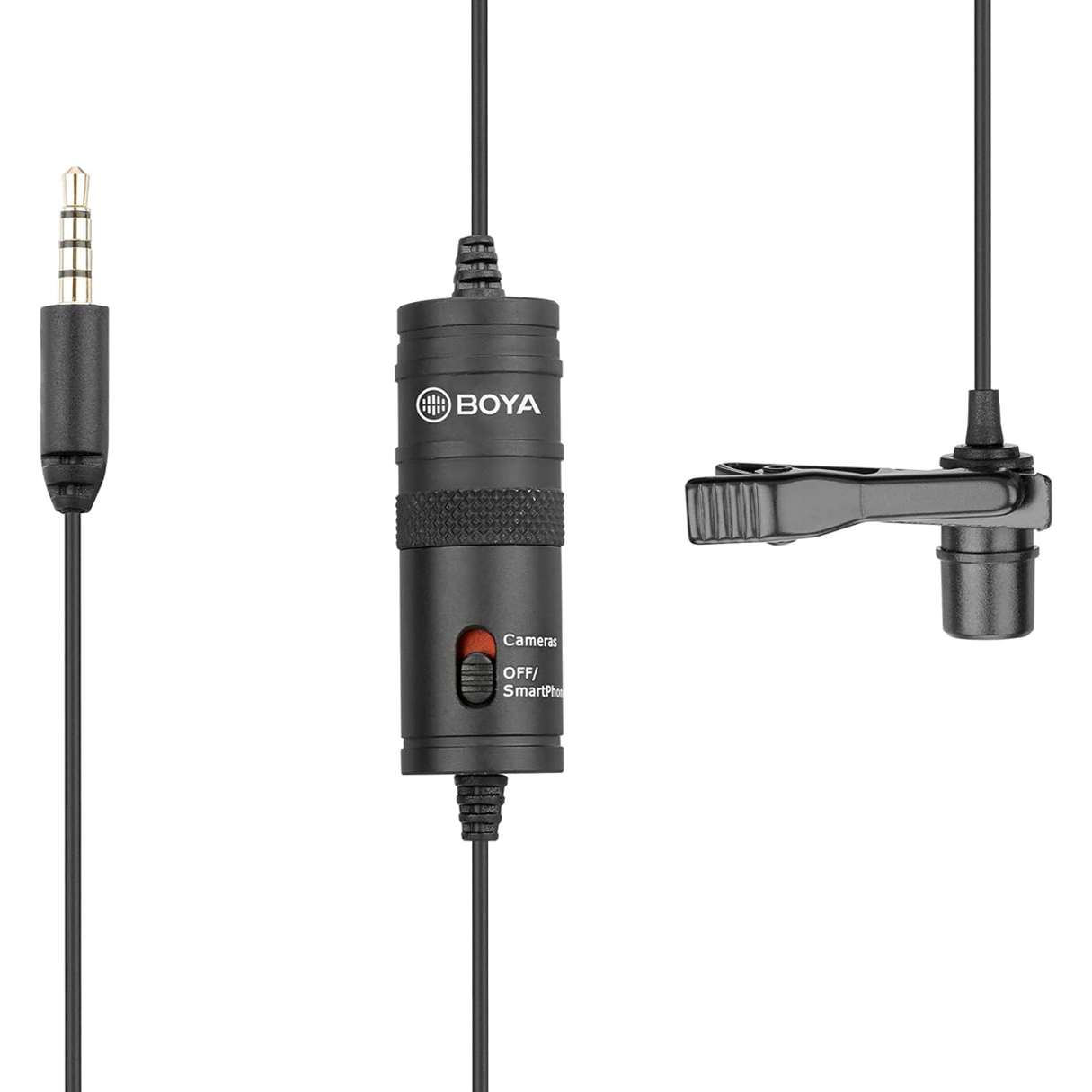 Microfono Lavalier BOYA BY-M1 Omnidireccional 3.5mm + Adaptador a 6.3mm 