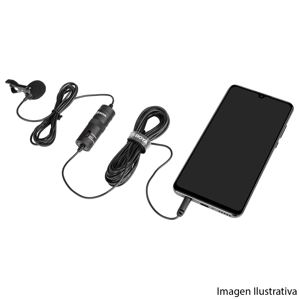 Microfono Lavalier BOYA BY-M1 Omnidireccional 3.5mm + Adaptador a 6.3mm 