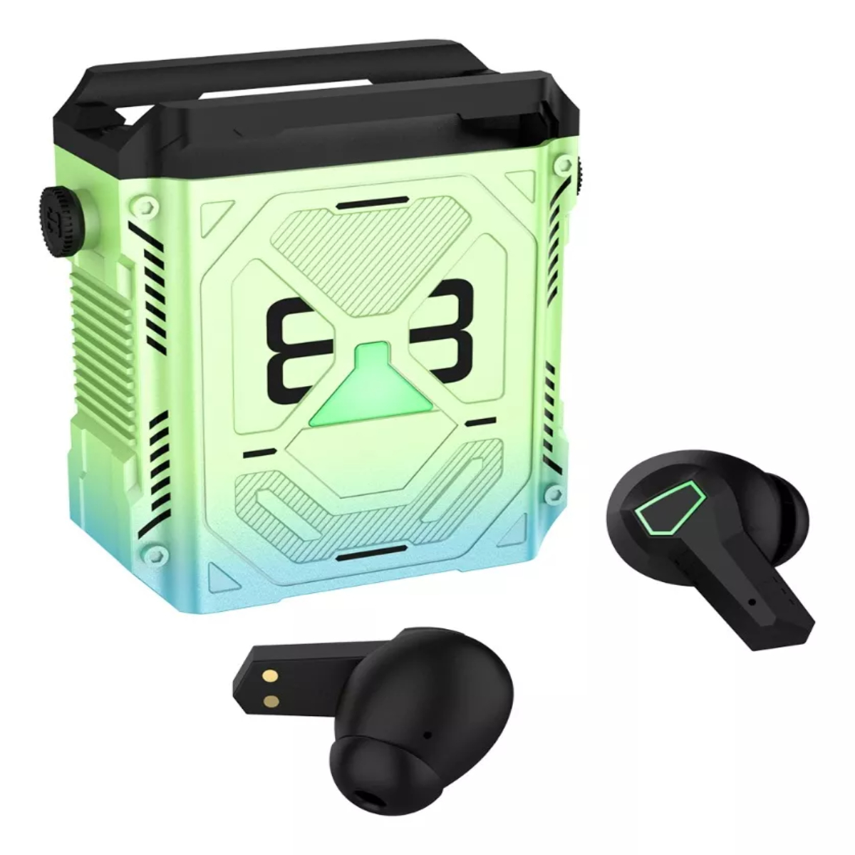 Audífonos In-ear Gamer Inalámbricos Personalizados Azul Verd